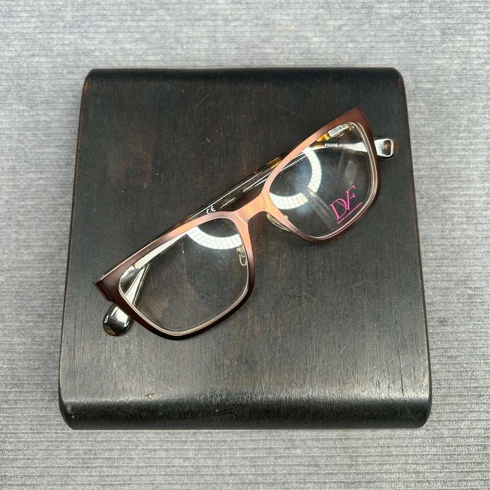 Diane von Furstenberg DVF8051 210 Burgundy Tortoise Y2k Eyeglasses 49-16-135